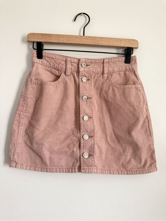 PacSun Dresses & Skirts - PacSun Corduroy Button Front Mini Skirt Pink Size 24